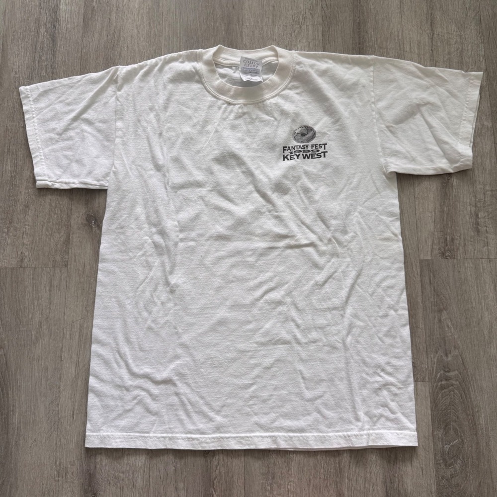 Vintage 1999 Fantasy Fest Key West T-Shirt White Mens Medium Einstein Graphic